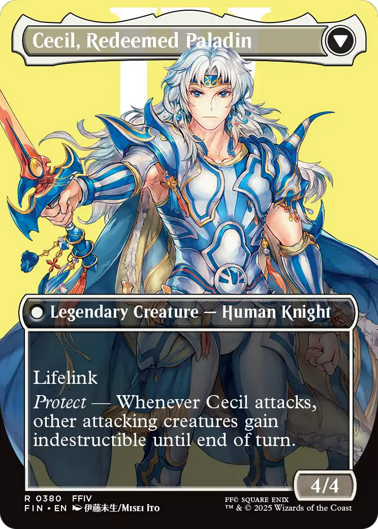Cecil, Dark Knight // Cecil, Redeemed Paladin (Borderless) (380) Foil - FINAL FANTASY