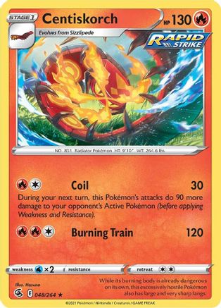 Centiskorch (48) Reverse Holofoil - Fusion Strike