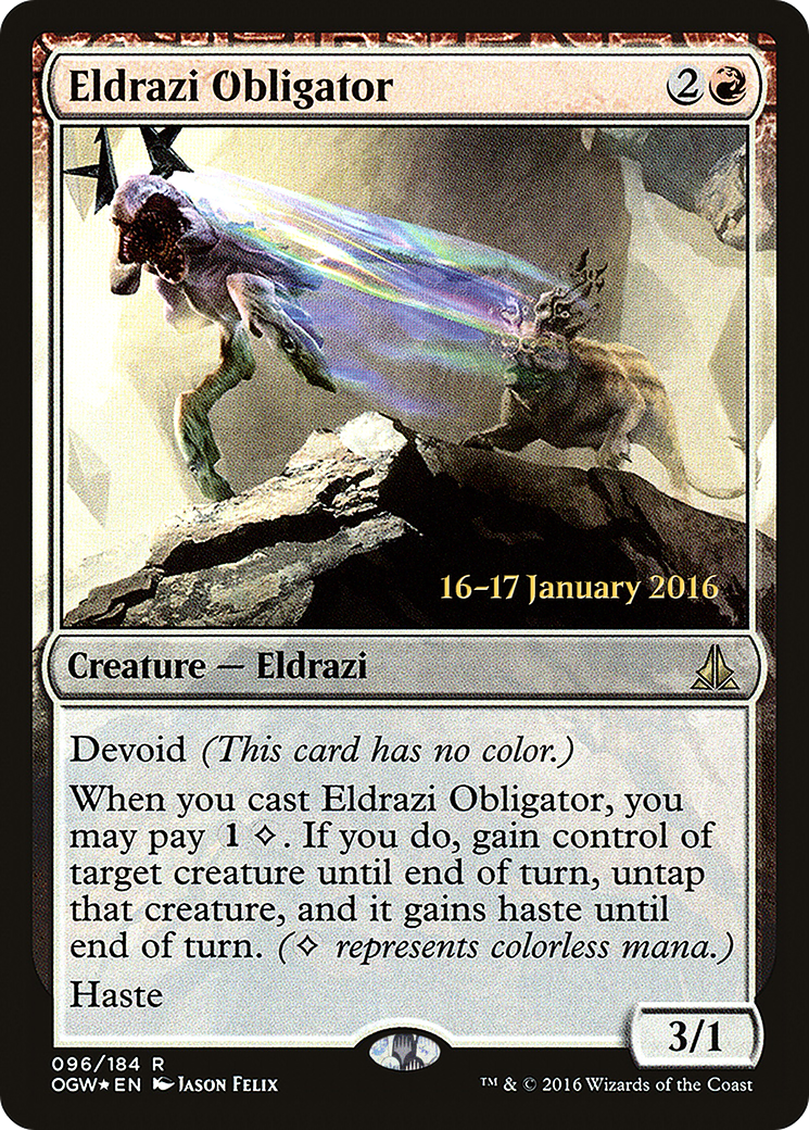 Eldrazi Obligator (96s) Foil - Oath of the Gatewatch Promos