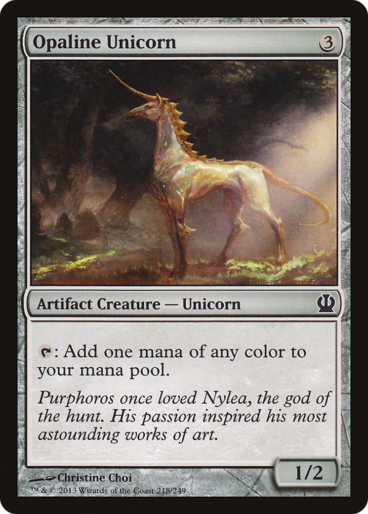 Opaline Unicorn (218) Foil - Theros