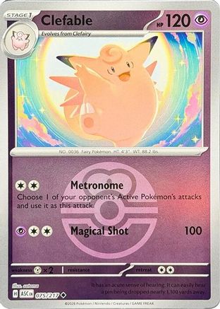 Clefable (Love Ball) (75) Reverse Holofoil - Ascended Heroes