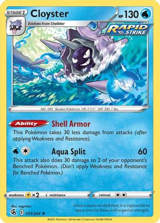 Cloyster (51) Reverse Holofoil - Fusion Strike