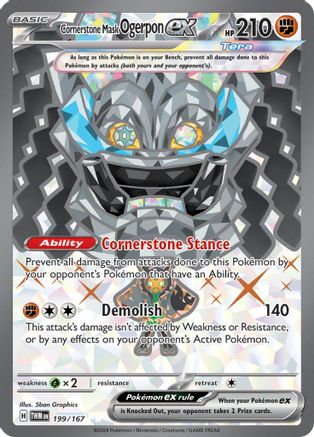 Cornerstone Mask Ogerpon ex (Full Art) (199) Holofoil - Twilight Masquerade