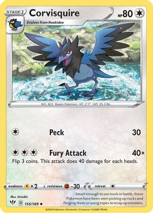 Corvisquire (155) Reverse Holofoil - Darkness Ablaze
