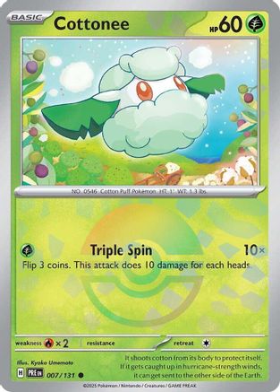 Cottonee (Poke Ball Pattern) (7) Reverse Holofoil - Prismatic Evolutions