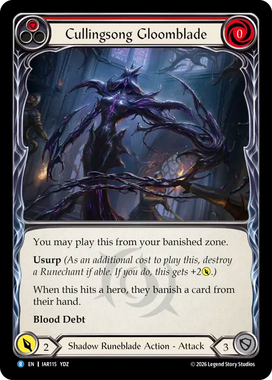 Cullingsong Gloomblade (Red) (IAR115) Rainbow Foil - Usurp the Shadow Throne