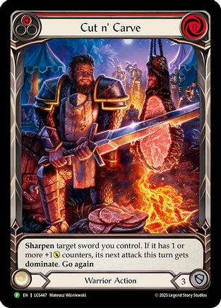 Cut N' Carve (Red) (Extended Art) (LGS447) Rainbow Foil - Flesh and Blood: Promo Cards