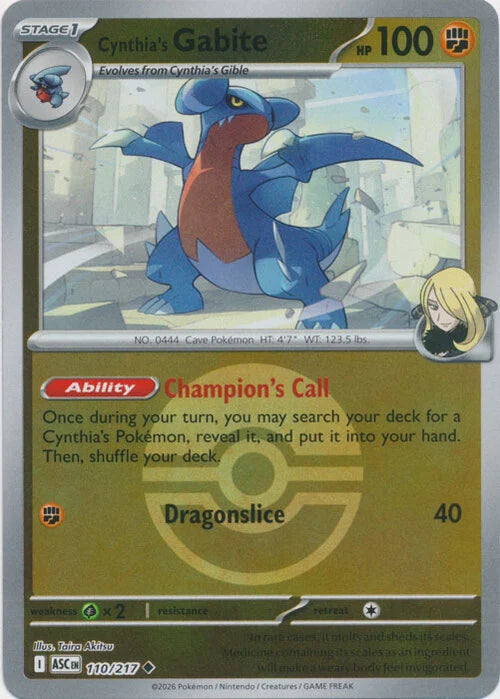 Cynthia's Gabite (Poke Ball) (110) Reverse Holofoil - Ascended Heroes