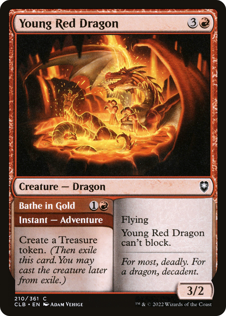Young Red Dragon // Bathe in Gold (210) - Commander Legends: Battle for Baldur's Gate