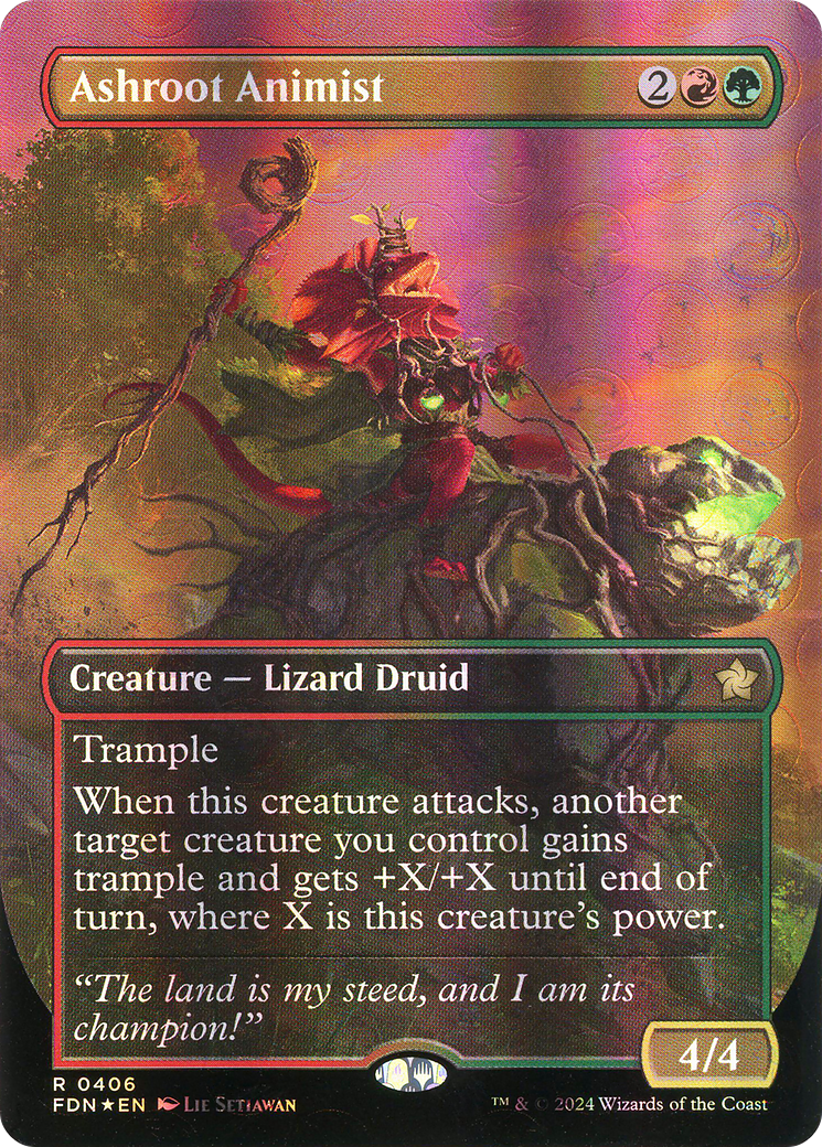 Ashroot Animist (Borderless) (Mana Foil) (406) Foil - Foundations