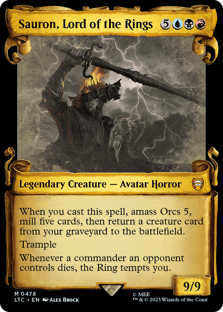 Sauron, Lord of the Rings (Showcase Scrolls) (Showcase) (478) Foil - Tales of Middle-earth Commander