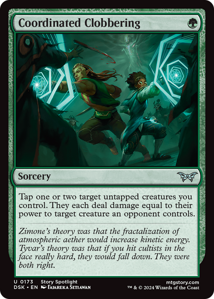 Coordinated Clobbering (173) Foil - Duskmourn: House of Horror