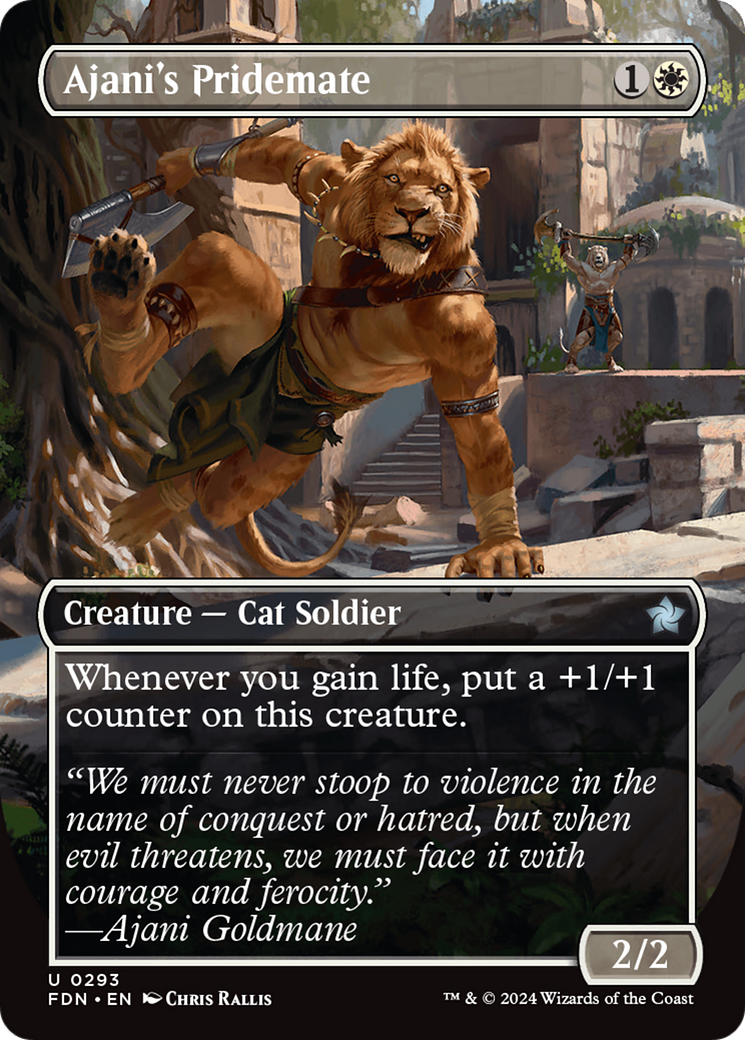 Ajani's Pridemate (Borderless) (293) Foil - Foundations