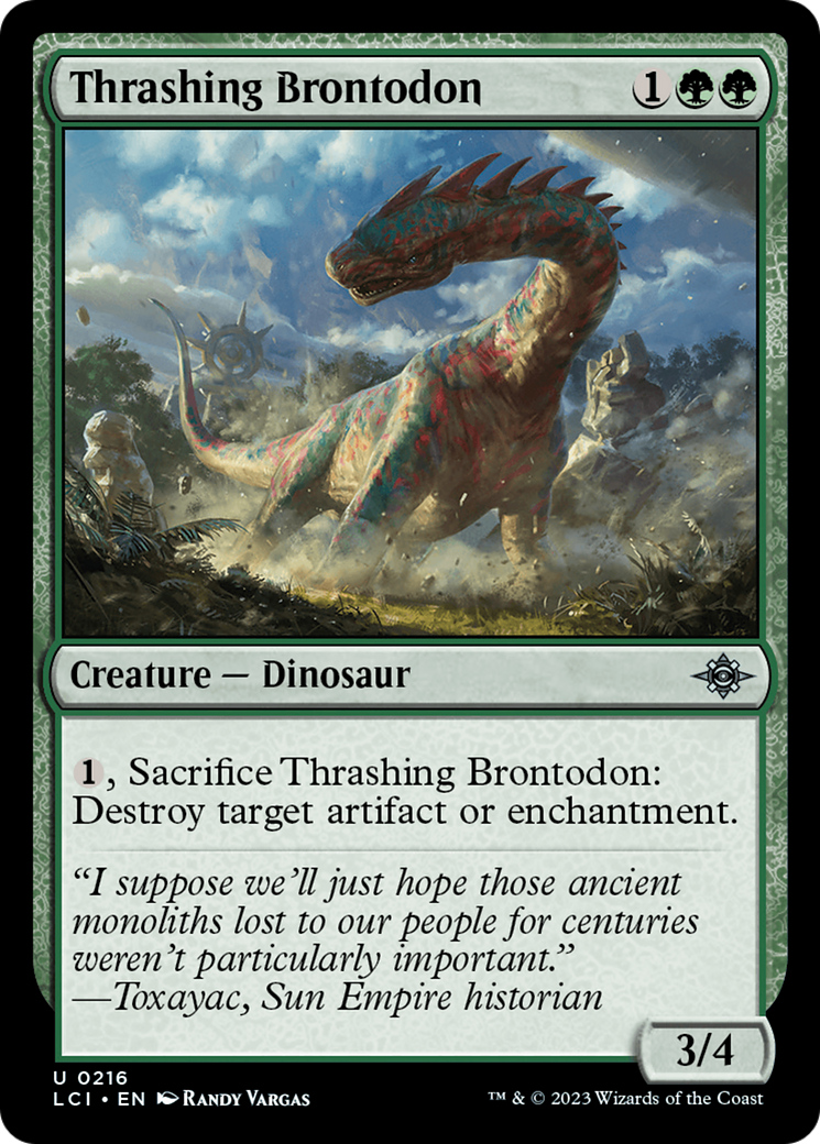 Thrashing Brontodon (216) Foil - The Lost Caverns of Ixalan