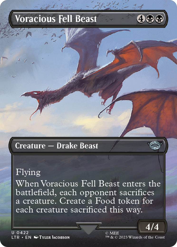 Voracious Fell Beast (Borderless) (422) Foil - The Lord of the Rings: Tales of Middle-earth
