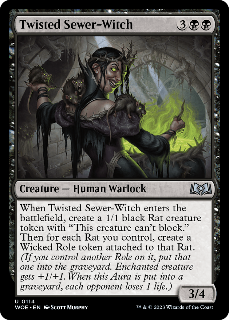 Twisted Sewer-Witch (114) Foil - Wilds of Eldraine