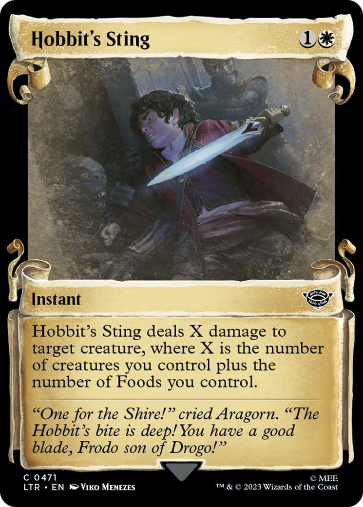 Hobbit's Sting (Showcase Scrolls) (Showcase) (471) Foil - The Lord of the Rings: Tales of Middle-earth
