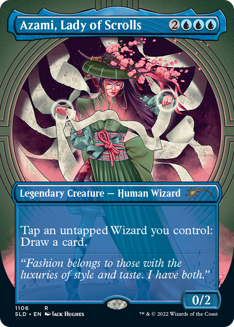 Azami, Lady of Scrolls (Borderless) (1106) Foil - Secret Lair Drop