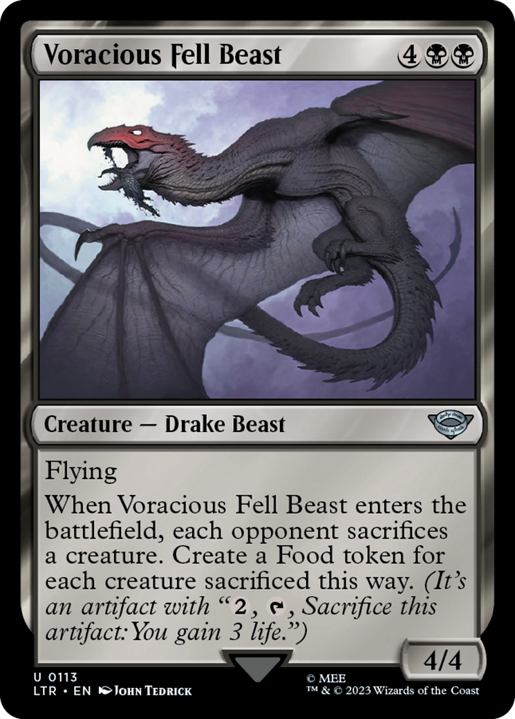 Voracious Fell Beast (113) Foil - The Lord of the Rings: Tales of Middle-earth