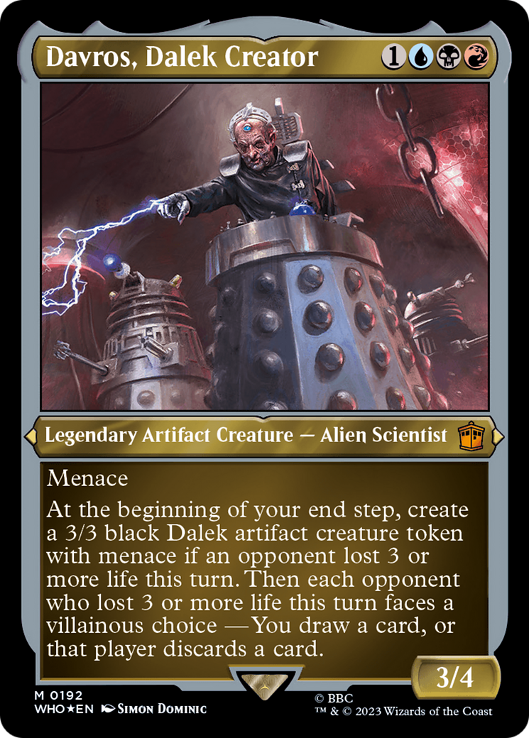 Davros, Dalek Creator (192) Etched - Doctor Who