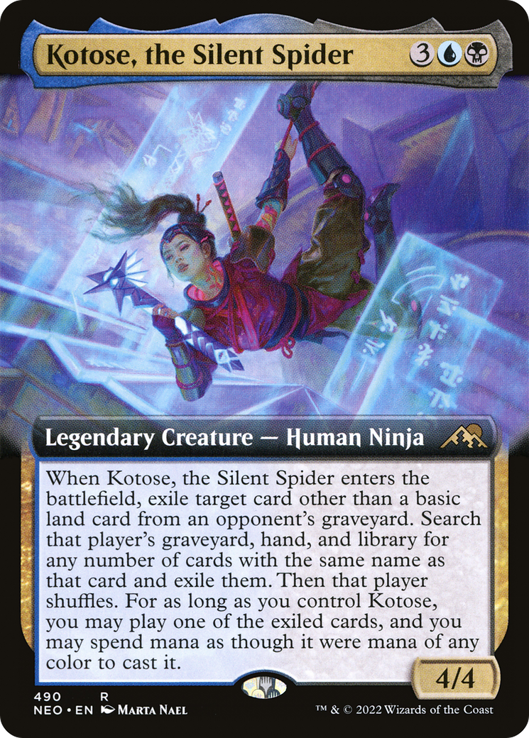 Kotose, the Silent Spider (Extended Art) (490) - Kamigawa: Neon Dynasty