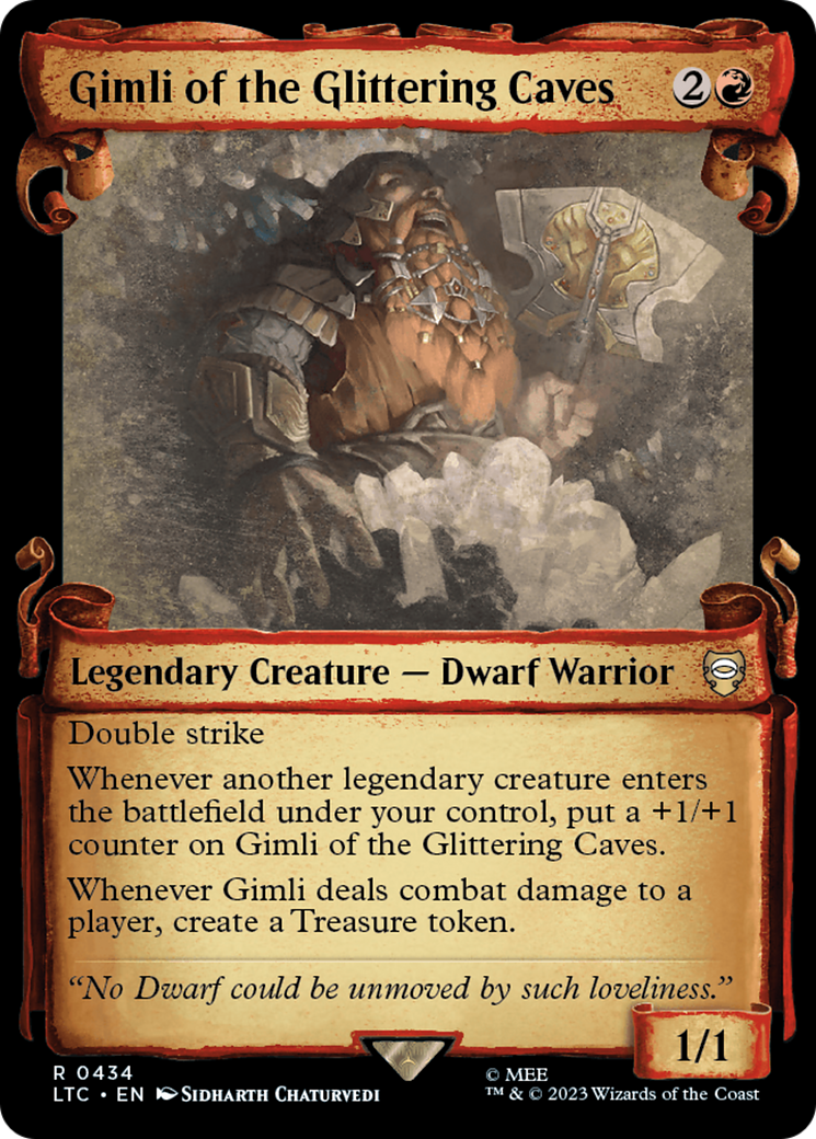 Gimli of the Glittering Caves (Showcase Scrolls) (Showcase) (434) Foil - Tales of Middle-earth Commander