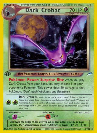 Dark Crobat (2) (1st Edition) Holofoil - Neo Destiny