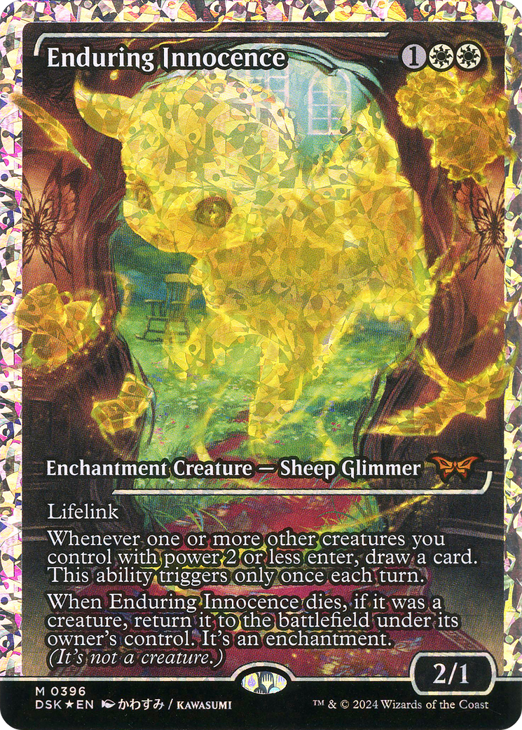 Enduring Innocence (Showcase) (Fracture Foil) (Showcase) (396) Foil - Duskmourn: House of Horror