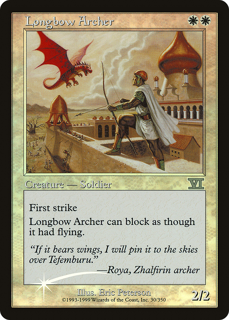 Longbow Archer (6ED-30) Foil - Friday Night Magic 2000