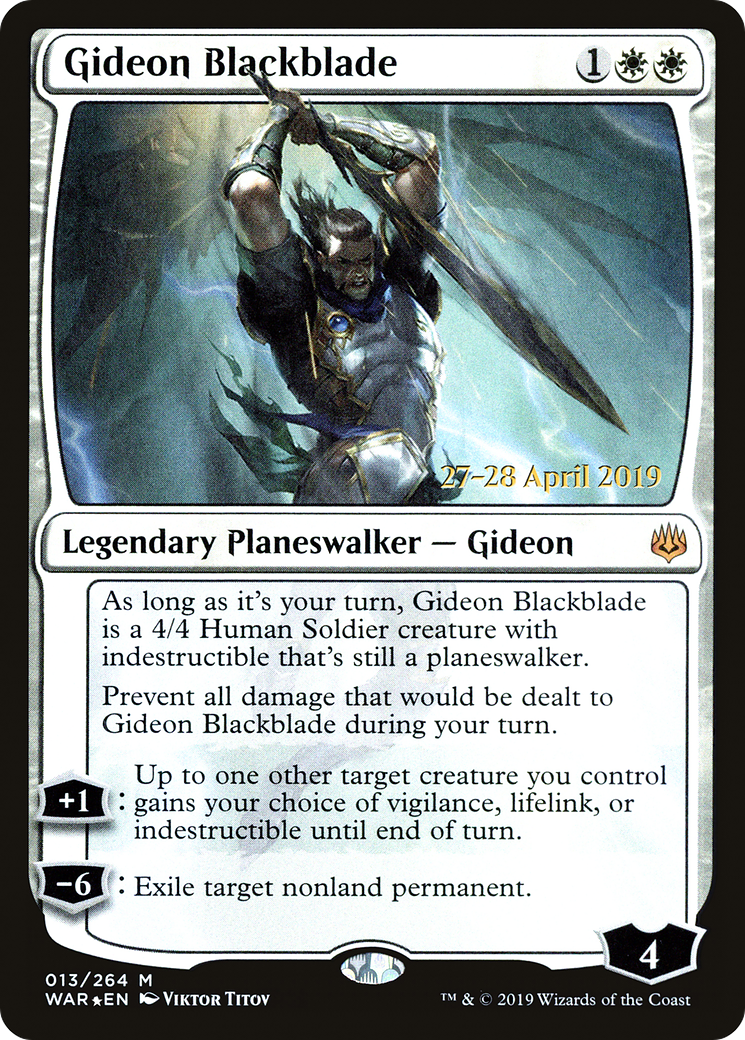 Gideon Blackblade (013) Foil - War of the Spark Promos