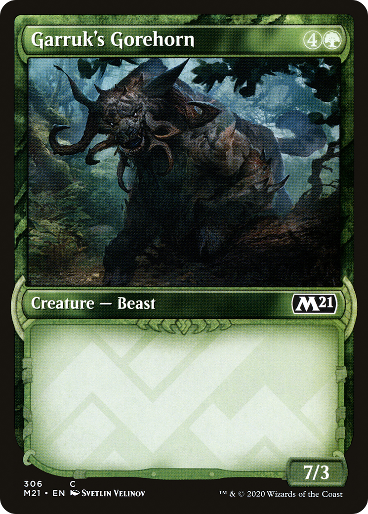 Garruk's Gorehorn (Showcase) (306) Foil - Core Set 2021