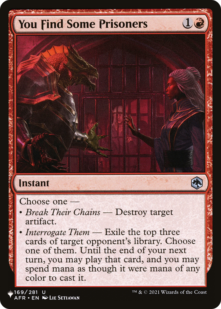You Find Some Prisoners (169/281) - The List