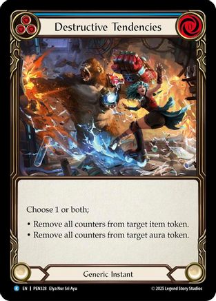 Destructive Tendencies (Blue) (PEN328) Rainbow Foil - Compendium of Rathe