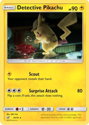 Detective Pikachu (10) Holofoil - Detective Pikachu