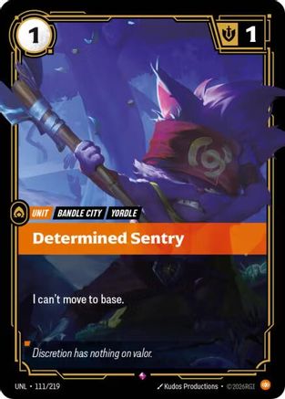 Determined Sentry (111) Foil - Unleashed