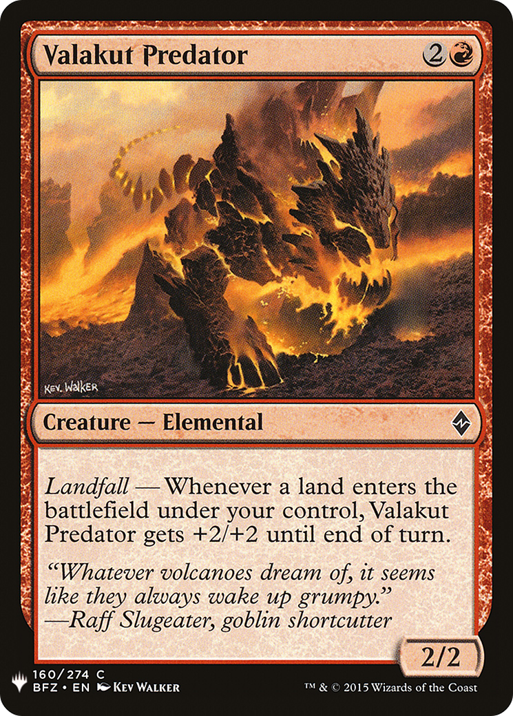 Valakut Predator (BFZ-160) - The List
