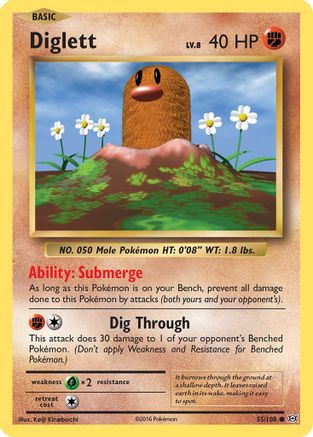 Diglett (55) Reverse Holofoil - Evolutions