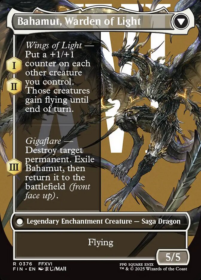 Dion, Bahamut's Dominant // Bahamut, Warden of Light (Borderless) (376) - FINAL FANTASY