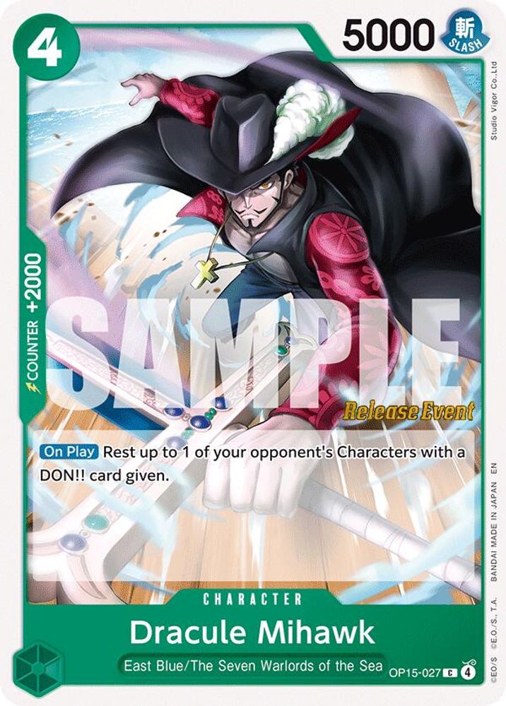 Dracule Mihawk (OP15-027) Release Event Cards