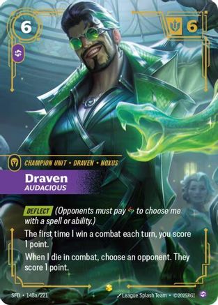 Draven – Audacious (Alternate Art) (148a) Foil - Spiritforged