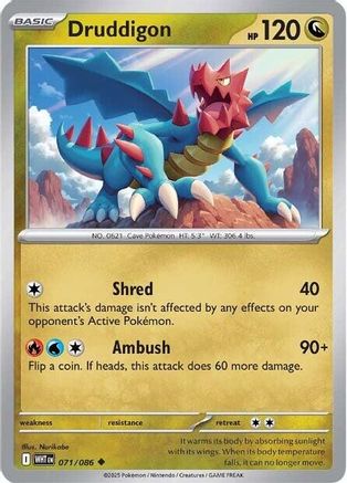 Druddigon (71) Reverse Holofoil - White Flare