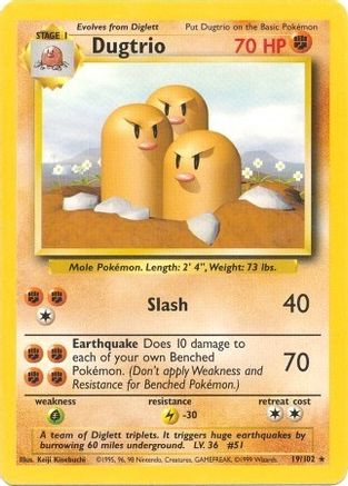 Dugtrio (19) - Base Set