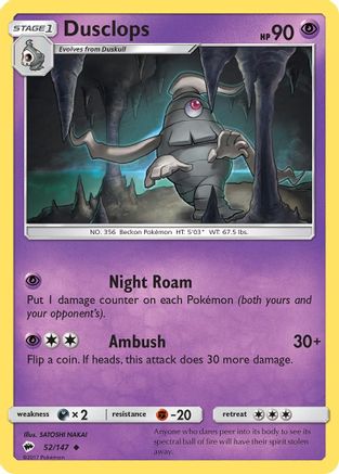 Dusclops (52) Reverse Holofoil - Burning Shadows