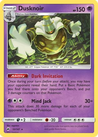 Dusknoir (53) Holofoil - Burning Shadows