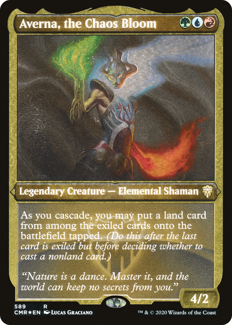 Averna, the Chaos Bloom (589) Etched - Commander Legends