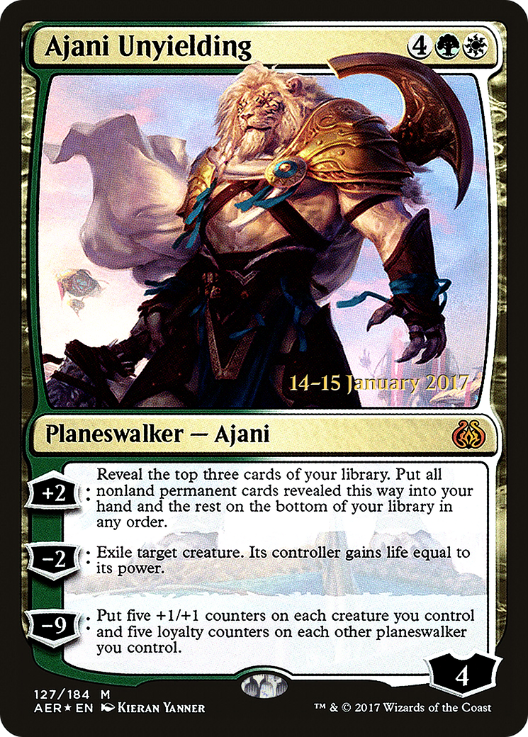 Ajani Unyielding (127) Foil - Aether Revolt Promos