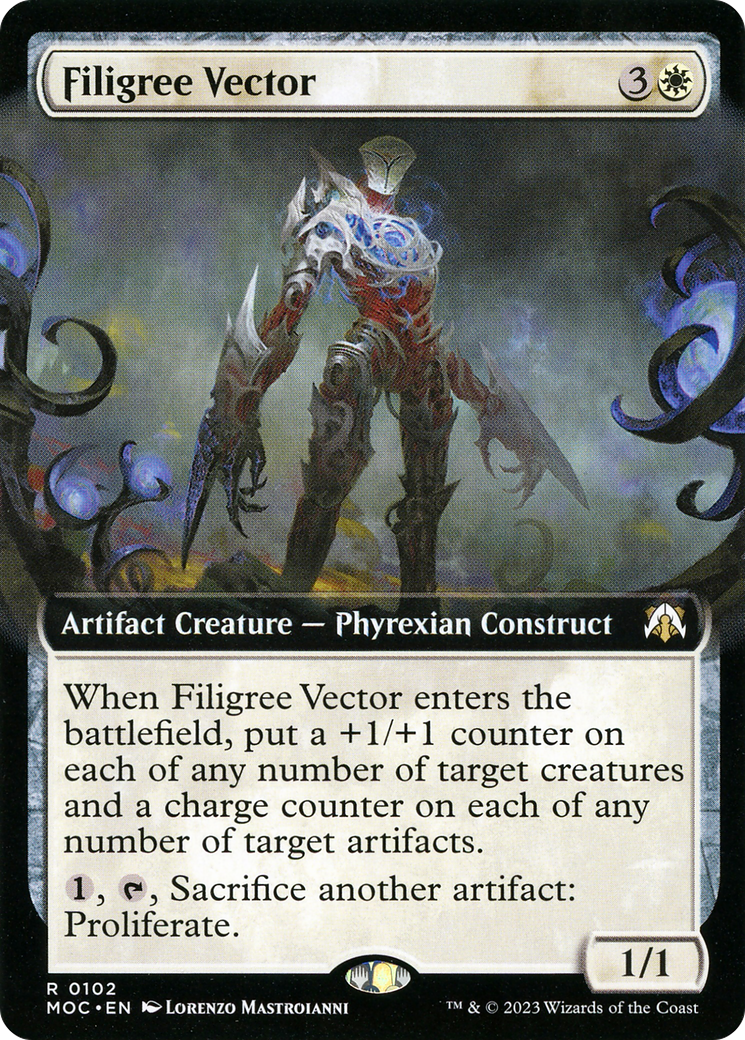 Filigree Vector (Extended Art) (102) - March of the Machine Commander