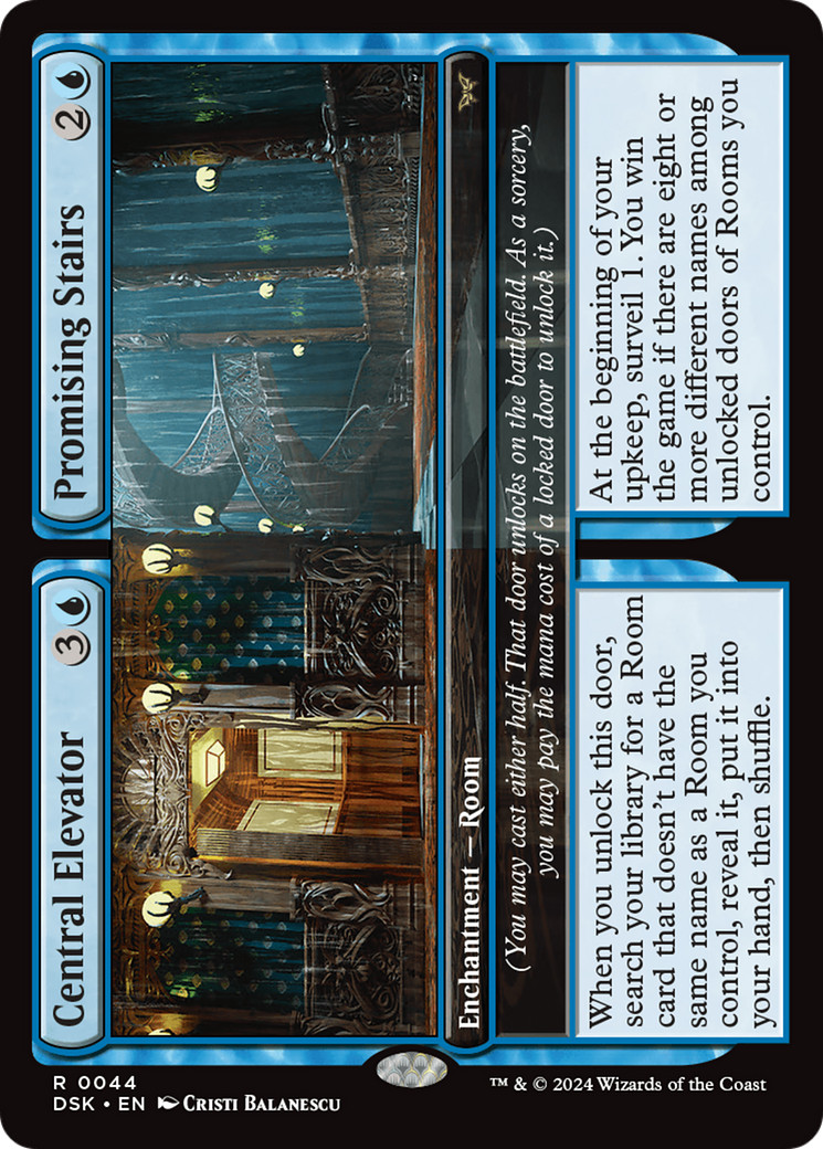 Central Elevator // Promising Stairs (044) Foil - Duskmourn: House of Horror