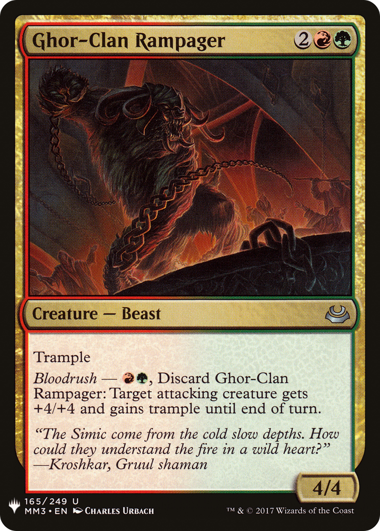 Ghor-Clan Rampager (MM3-165) - The List