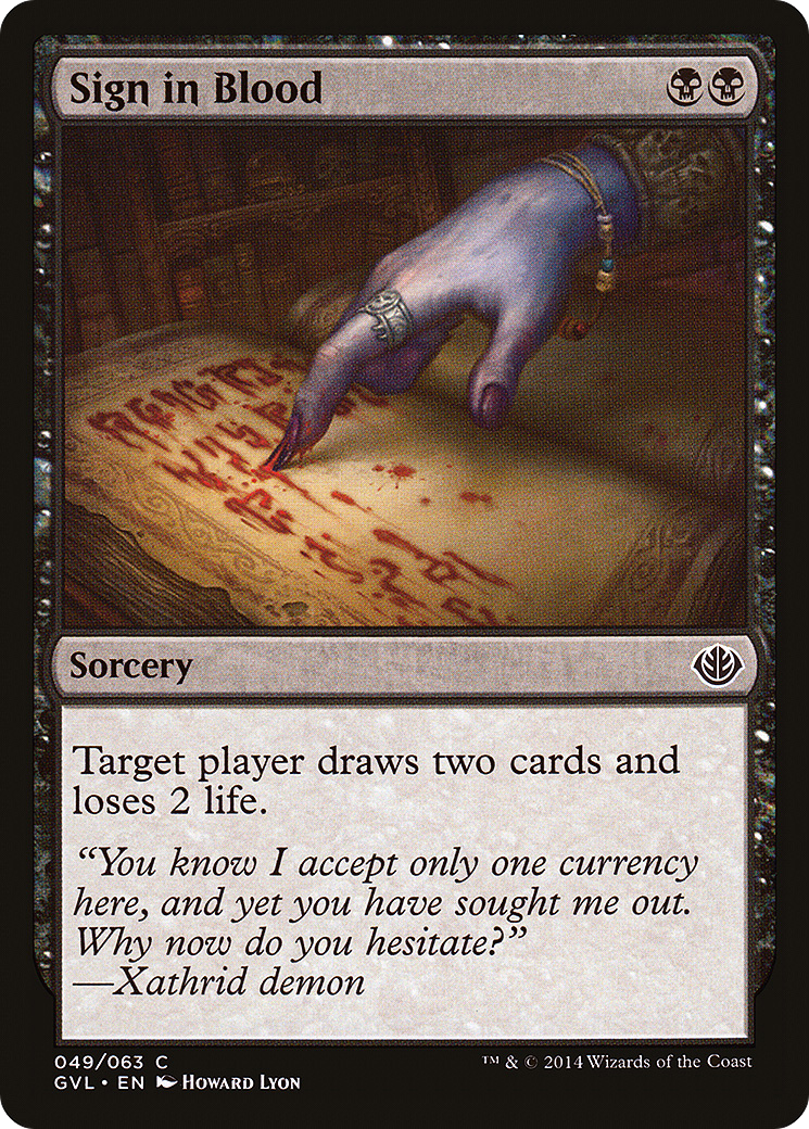 Sign in Blood - Duel Decks Anthology: Garruk vs. Liliana